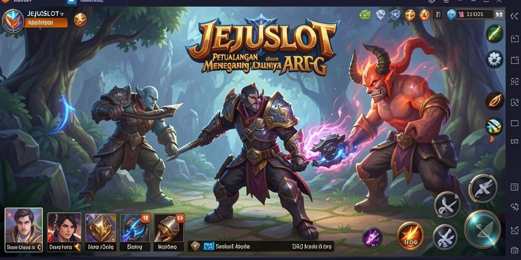 Tampilan seru gameplay JEJUSLOT saat pertarungan epik.