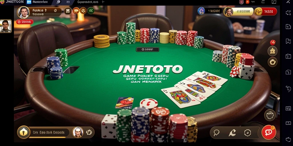 Screenshot gameplay JNETOTO menampilkan suasana permainan Poker yang seru.