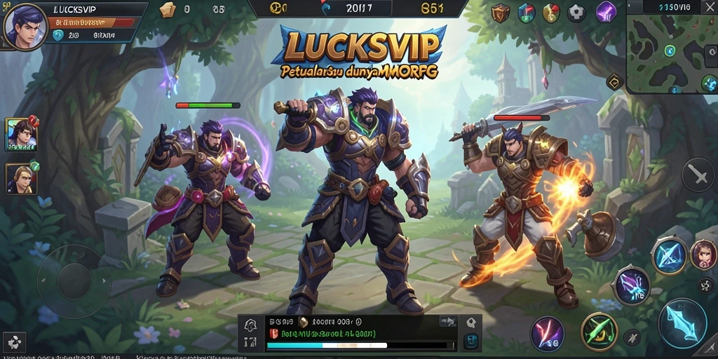 Tampilan luar biasa dari gameplay <strong>LUCKSVIP</strong> dengan aksi seru dalam MMORPG.