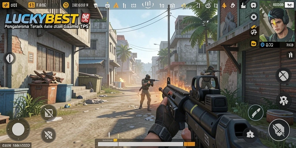 Tampilan seru gameplay TPS LUCKYBEST yang mendebarkan.