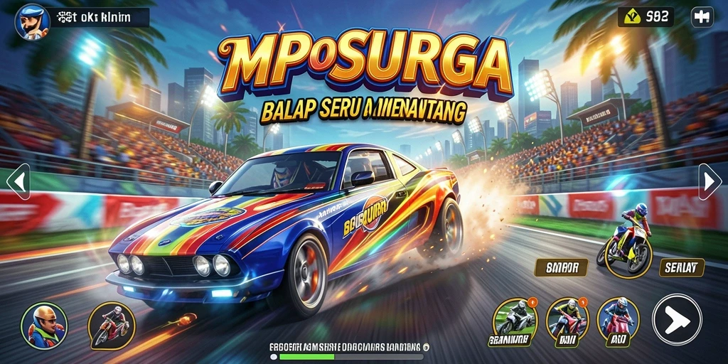 Tampilan gameplay seru dalam balapan di MPOSURGA.