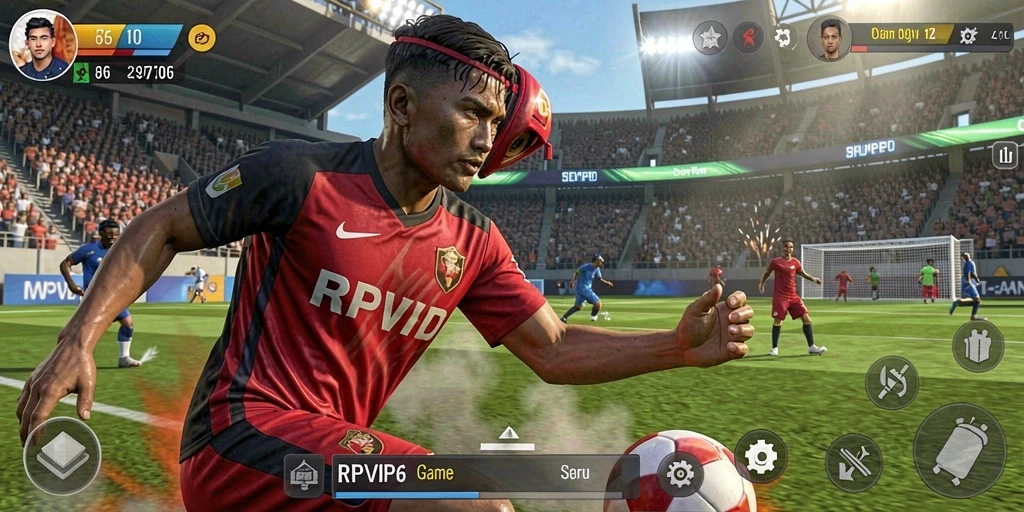Tampilan gameplay seru dari RPVIP6 dengan aksi olahraga mendebarkan.
