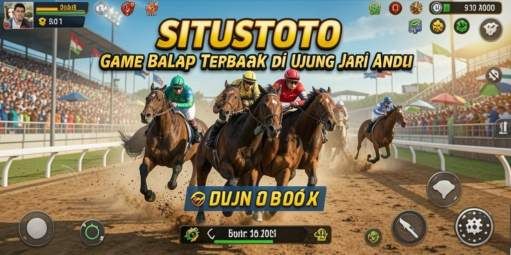 Screenshot gameplay SITUSTOTO yang menampilkan balapan seru dan kendaraan keren.