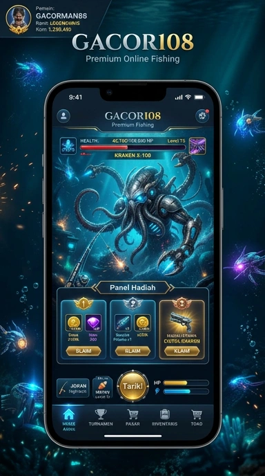 Screenshot aplikasi gacor108 yang menunjukkan katalog lengkap aplikasi.